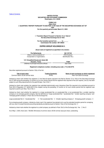 Thumbnail Expro Group 10-Q Quarterly Report FY2023 