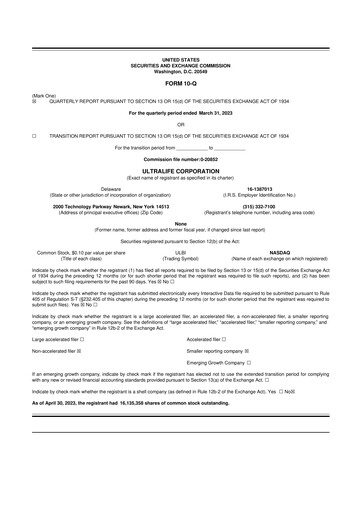 Thumbnail Ultralife Corporation 10-Q Quarterly Report FY2023 