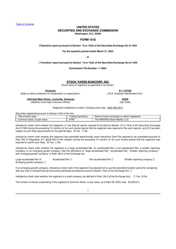 Thumbnail Stock Yards Bancorp 10-Q Quarterly Report FY2023 
