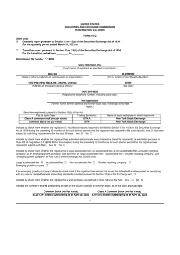 Thumbnail Gray Media
 10-Q Quarterly Report FY2023 