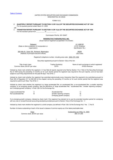 Thumbnail Perspective Therapeutics 10-Q Quarterly Report FY 