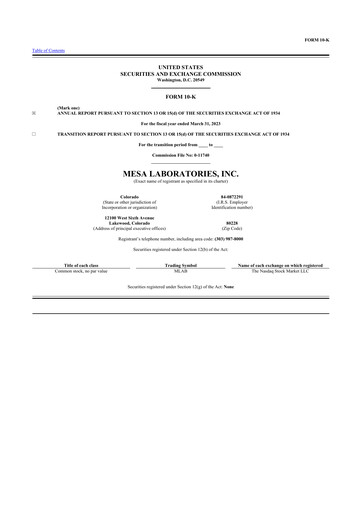 Thumbnail Mesa Laboratories 10-K Annual Report 2023