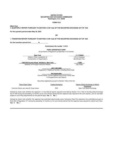 Miniature Park Aerospace 10-Q Rapport trimestriel 2024 