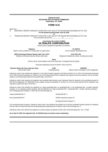 Thumbnail Ultralife Corporation 10-Q Quarterly Report FY2023 