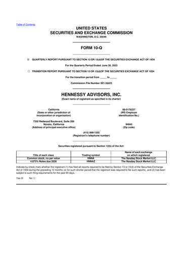 Thumbnail Hennessy Advisors 10-Q Quarterly Report FY2023 