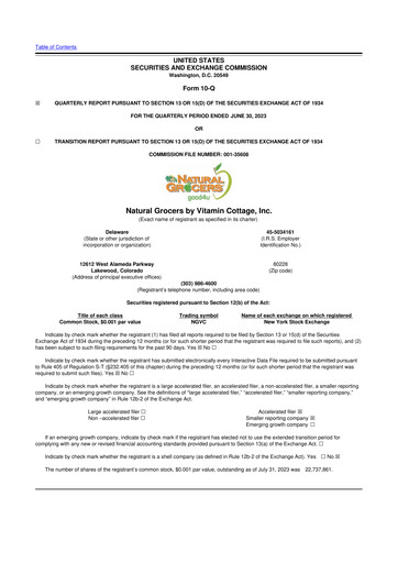Thumbnail Natural Grocers by Vitamin Cottage 10-Q Quarterly Report FY2023 