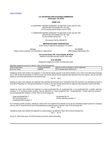 Thumbnail Mercantile Bank 10-Q Quarterly Report FY2023 