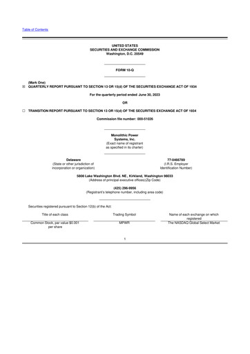 Thumbnail Monolithic Power Systems 10-Q Quarterly Report FY2023 