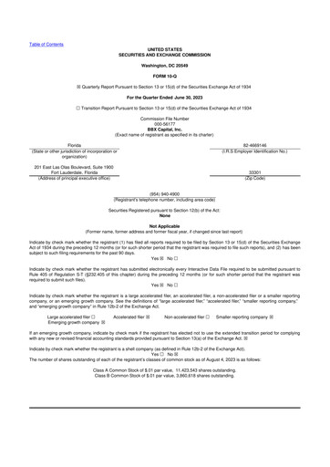 Thumbnail BBX Capital Corporation
 10-Q Quarterly Report FY2023 