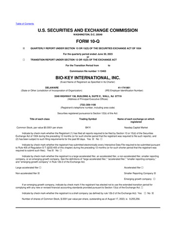 Vorschaubild BIO-key International
 10-Q Quartalsbericht 2023 