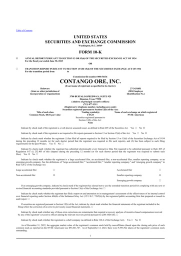 Thumbnail Contango Ore 10-K Annual Report 2023