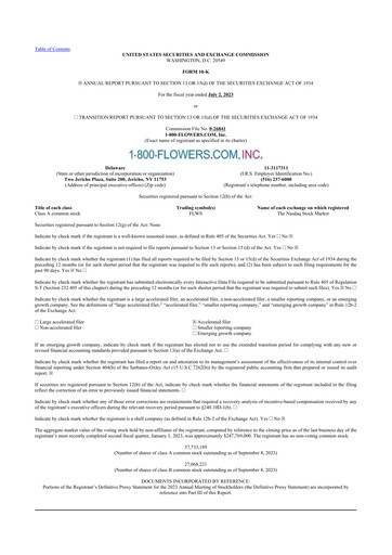 Thumbnail 1-800-Flowers.com, Inc.
 10-K Annual Report 2023
