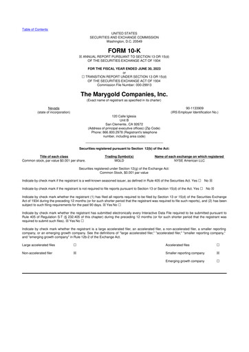 Vorschaubild the Marygold Companies 10-K Jahresbericht 2023