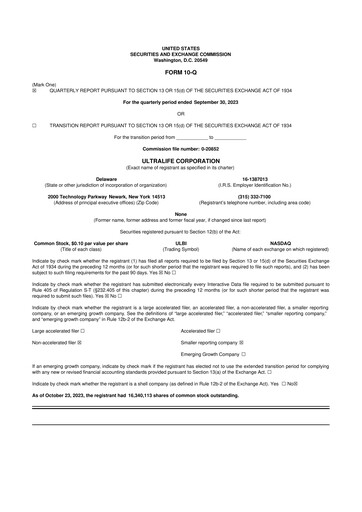 Thumbnail Ultralife Corporation 10-Q Quarterly Report FY2023 