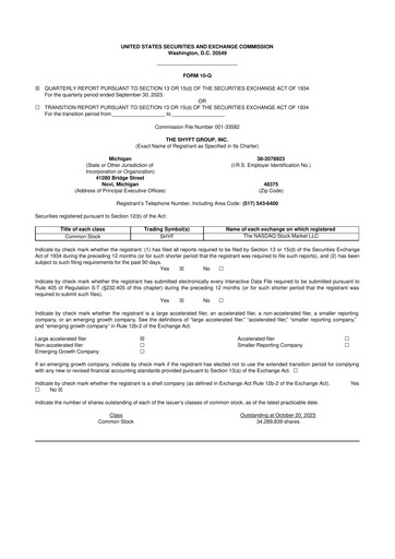 Thumbnail The Shyft Group 10-Q Quarterly Report FY2023 