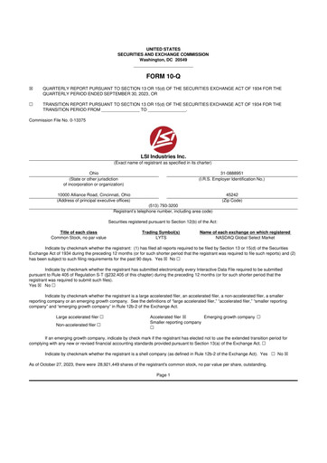 Miniature LSI Industries 10-Q Rapport trimestriel 2024 