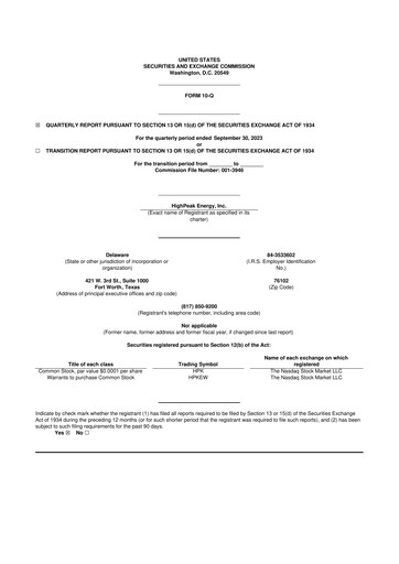 Vorschaubild HighPeak Energy 10-Q Quartalsbericht 2023 