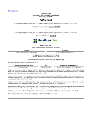 Thumbnail HireQuest 10-Q Quarterly Report FY2023 