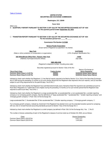 Thumbnail Seneca Foods
 10-Q Quarterly Report FY2024 