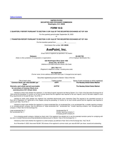 Thumbnail AvePoint 10-Q Quarterly Report FY2023 
