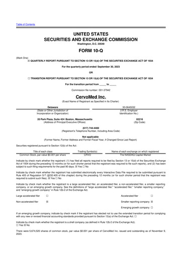 Thumbnail CervoMed 10-Q Quarterly Report FY 