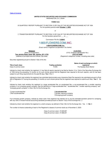 Thumbnail 1-800-Flowers.com, Inc.
 10-Q Quarterly Report FY2024 