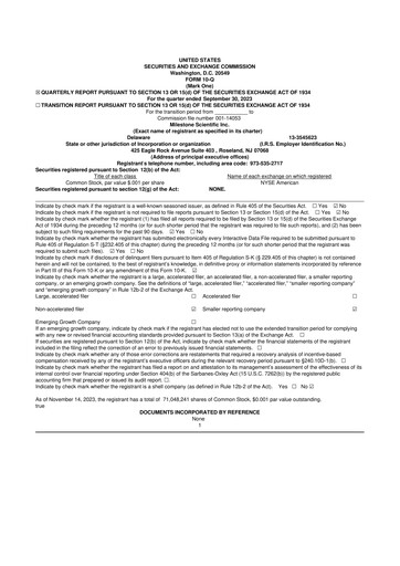 Vorschaubild Milestone Scientific 10-Q Quartalsbericht 2023 