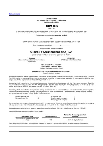 Thumbnail Super League Enterprise 10-Q Quarterly Report FY2023 