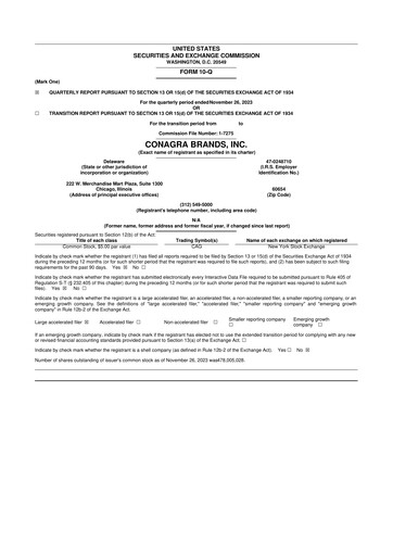 Thumbnail Conagra Brands
 10-Q Quarterly Report FY2024 