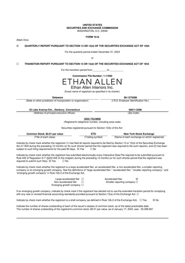 Thumbnail Ethan Allen
 10-Q Quarterly Report FY2024 