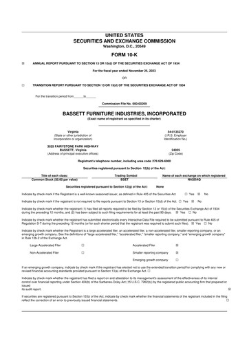 Thumbnail Bassett Furniture 10-K Annual Report 2023