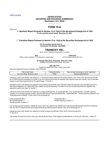 Thumbnail Transcat 10-Q Quarterly Report FY2024 