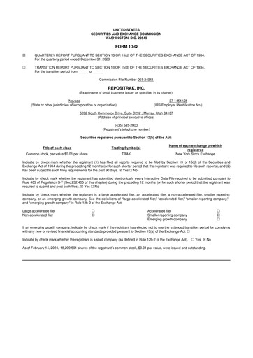 Miniature ReposiTrak 10-Q Rapport trimestriel 2024 