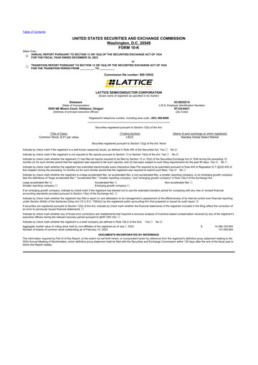 Thumbnail Lattice Semiconductor 10-K Annual Report 2023