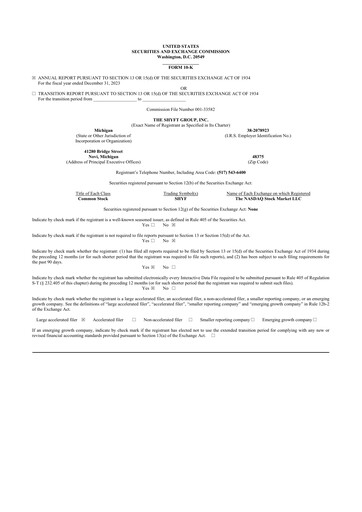 Thumbnail The Shyft Group 10-K Annual Report 2023
