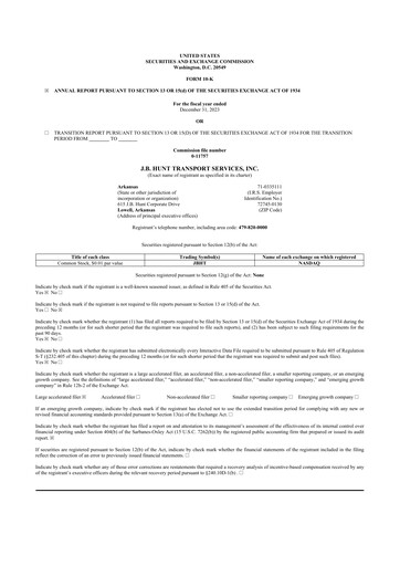 Thumbnail J. B. Hunt
 10-K Annual Report 2023