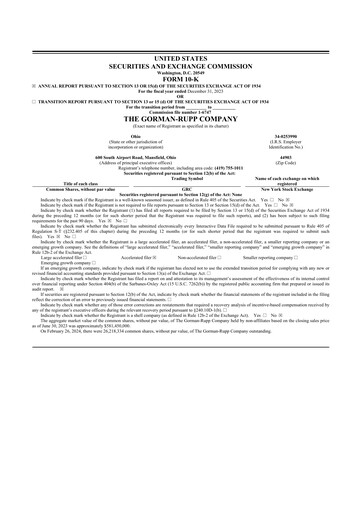 Thumbnail Gorman-Rupp 10-K Annual Report 2023