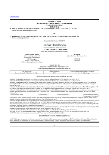 Thumbnail Janus Henderson
 10-K Annual Report 2023