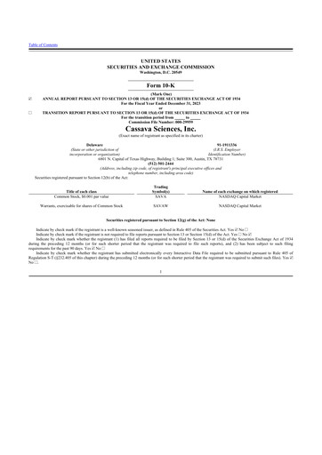 Thumbnail Cassava Sciences
 10-K Annual Report 2023