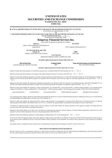 Thumbnail Kingsway Financial Services 10-K Annual Report 2023