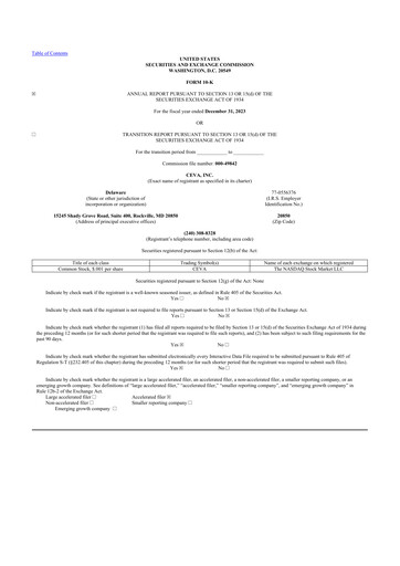 Thumbnail CEVA
 10-K Annual Report 2023