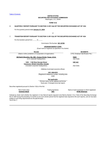 Thumbnail Uranium Energy
 10-Q Quarterly Report FY2024 