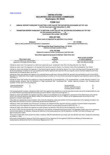 Vorschaubild Holley 10-K Jahresbericht 2023