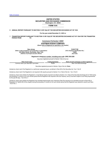 Thumbnail Eastman Kodak Company 10-K Annual Report 2023