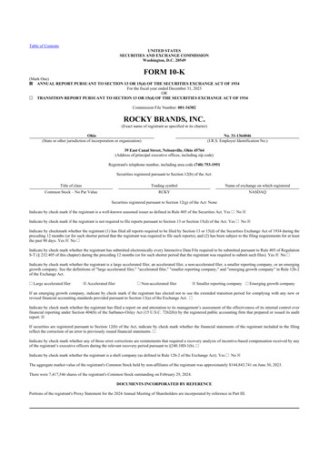 Thumbnail Rocky Brands 10-K Annual Report 2023