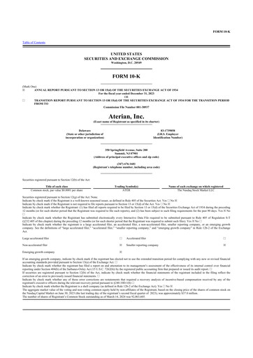 Thumbnail Aterian 10-K Annual Report 2023