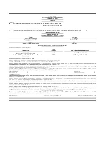 Thumbnail MainStreet Bancshares 10-K Annual Report 2023