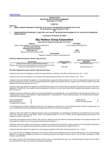 Thumbnail Sky Harbour Group 10-K Annual Report 2023