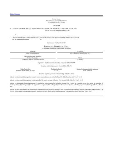Thumbnail Perspective Therapeutics 10-K Annual Report 2023