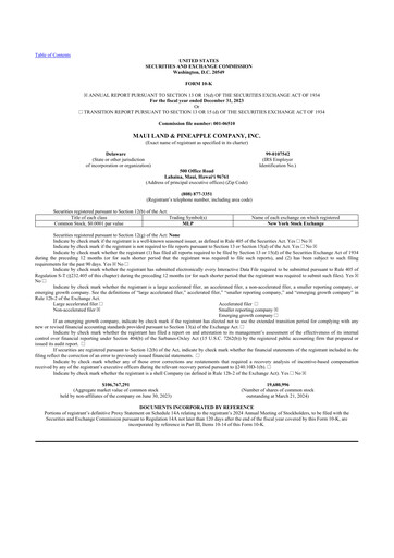 Thumbnail Maui Land & Pineapple Company 10-K Annual Report 2023